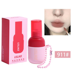 Yickyue 6 Colors Velvet Matte Lipstick Creative Key Chain Grey Pink Lip Gloss Waterproof Lasting Non-Stick Cup Lip Tint Makeup Cosmetics