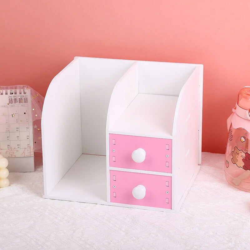 YICKYUE  -  Wooden Multifunctional Simple Bookcase Students Desk Books Stationery Placement Arrangement Shelving Children Small Bookcase