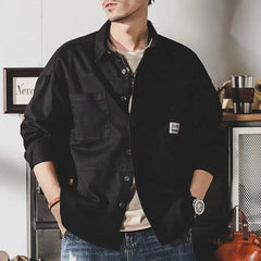 Hearujoy American heavy vintage men shirt Safari Style Long Sleeve Cotton Loose Mens Casual Shirts Spring Autumn High Quality Tops Male