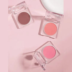 Yickyue Korean Monochrome Powder Blusher Lustrous Matte White Tender Pink Orange Powder Blusher Available All Year Round