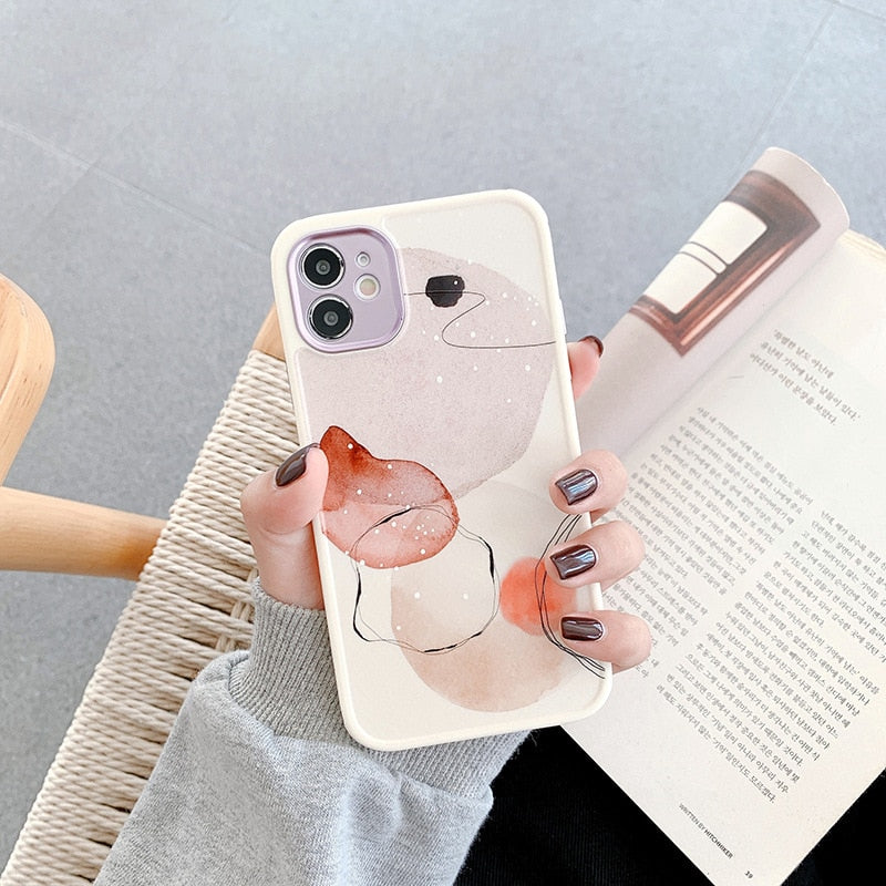 Art Watercolor Shockproof Phone Case For iPhone 11 Pro Max X XR XS Max 7 8 Plus SE2020 12 Soft TPU Back Cover Coque Funda Gift