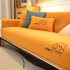 Four Seasons Cartoon Sofa Cushion Chenille Sofa Towel Corner Sofa Anti-slip Protection Pad Couch Cover Living Room Home Decor