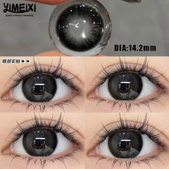 YICKYUE  -  2-Piece Korea Colorful Contact Lenses Grey Beautiful Pupil Soft Lenses Myopia Degree Makeup Lens London Fog Grey