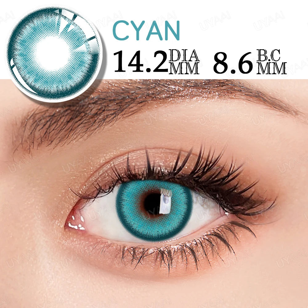 YICKYUE  1 Pair Cosmetic Color Lens Korea Cosplay Big Eyes Contact Lens Diameter Large Pink Lens