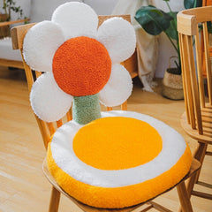 Kawaii Tulip Sun Flower Flower Seat Back Cushion Living Room Sofa Decorative Throw Pillow Soft Office Chair Cushion Room Decor