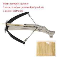 1pc Mini Toothpick launcher Fidget Toys String Plastic Decompress Super Electroplate Launch Toothpick Black Silvery Squeeze toy
