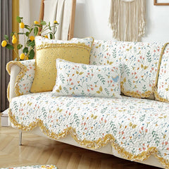 Four Seasons General Sofa Cover Cotton Printing Sofa Cushion Towel Non-slip Seat Cushion for Living room Corner Sofa Protector