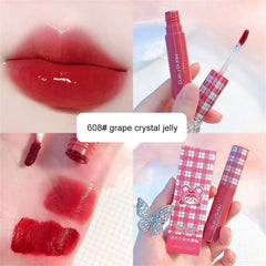 ELECOOL Red Mirror Water Lip Gloss Lip Glaze Transparent Lip Glaze Waterproof Moisturize Liquid Lipstick Lip Tint Korean Makeup