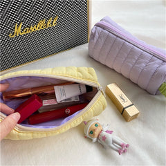 Cute Women Cosmetic Bag Zipper Makeup Organizer Portable Stationery Bag Student Pencil Case Coin Bag Pochette Storage Bag