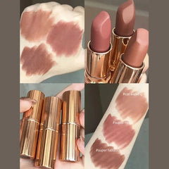 Yickyue Korea Woman Fashion Lip Gloss Lipstick Moisturize Sexy Red Lips Fulness Lip Natural Long Lasting Non-stick Mist Female Lipsticks