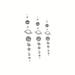 Waterproof Temporary Tattoo Sticker Planet Tattoo Women Men Body Art Arm Waist Fake Tattoo