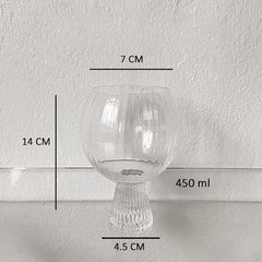 Round Drum Water Cup Ins Style Glass Fat Round Cup Stripe Cute Milk Coffee Cup Simple French Drinking Utensils Desktop Ornaments