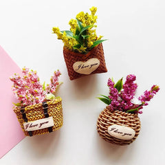 Yickyue  Buy 5 Get 1 Flower Basket Fridge Magnets Immortal Flower Decorated Basket for Refrigerator Magnetic Stickers Fabrics Flower Home