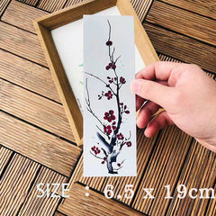 Waterproof Temporary Tattoo Sticker Chinese Ink Style Plum Flower Design Body Art Fake Tattoo Flash Tattoo Arm Leg Male Female