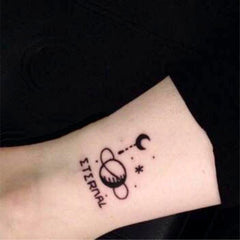Waterproof Temporary Tattoo Sticker Harajuku Black Moon Star Design Body Art Fake Tattoo Flash Tattoo Arm Female Male