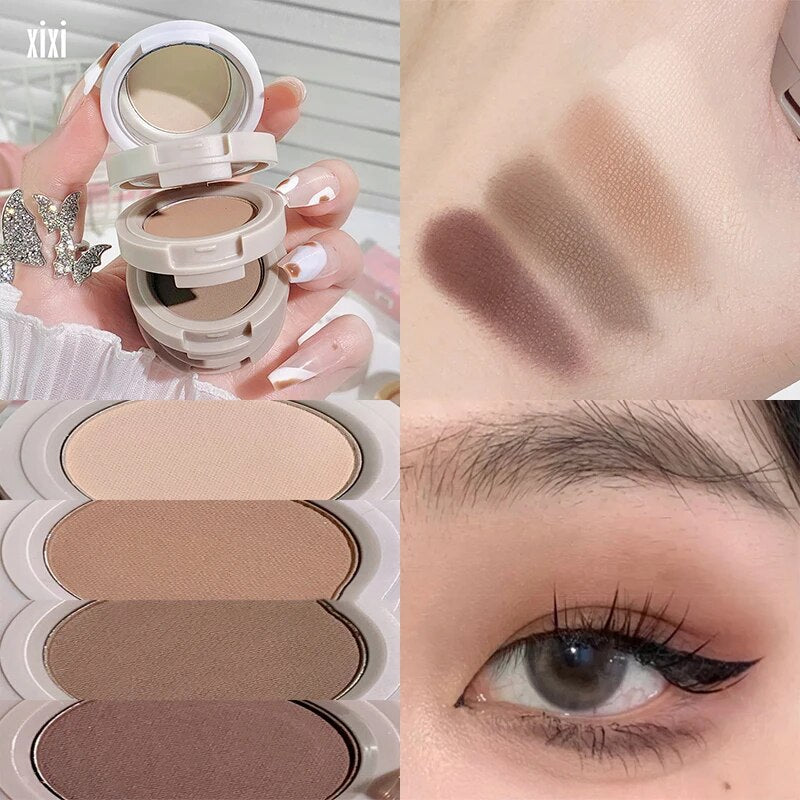 Yickyue 4 In 1 Peach Blush Contour Shadow Palette Matte Glitter Pigment Highlight Makeup Palette Eyebrow Nose Shadow Powder Cosmetics