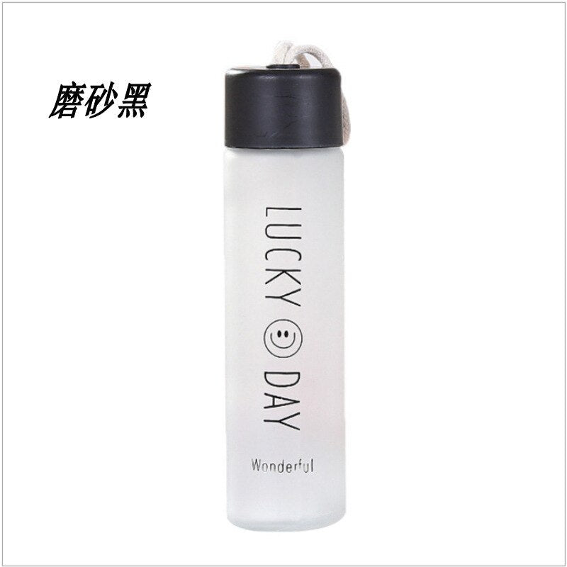 Portable Glass Water Bottle Frosted Glass Bottle Outdoor Sports Travel Camping Tumbler Cup Matte Juice Milk Water Cup Tea Cup