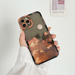 Luxury Sunset Clouds Silicone Shockproof Clear Case For iPhone 11 12 13 Pro Max Mini X Xs XR 7 8 Plus SE 2 Lens Protection Cover