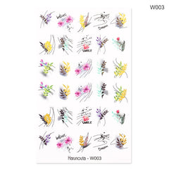 1PC 3D Nail Sticker Black And White Flower Leaf Patterns Nail Art Decals Summer Popular Art Nail Decal Decorations New