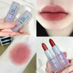 6 Colors Velvet Matte Lipstick Waterproof Long Lasting Non-stick Cup Lip Makeup Transparent Blue Tube Lipstick Sexy Red Lip Tint