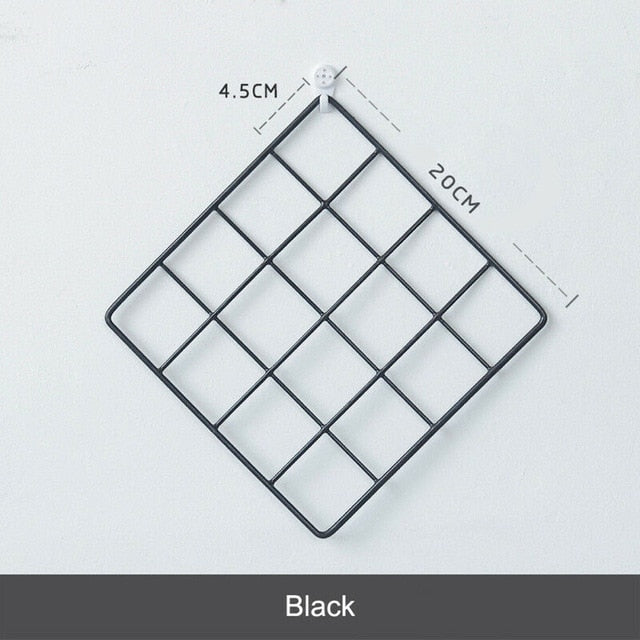 Iron Grid Art Mesh for Photo Displaying Frame Mood Board Postcard Display Storage Rack Home Wall Hanging DIY Decoration Shelf