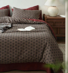 YICKYUE  -  vintage jacquard flower stripe bedding set 1.5 1.8 2.0,full queen king cotton home textile bed sheet pillow case duvet cover
