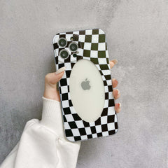 Chess mirror silicone phone case for iphone 12 mini 11 pro max 7 8 plus x xr xs max fashion cover diy photo stand shell capa
