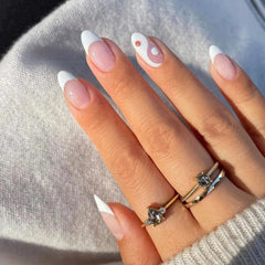 New Fake Nails French Nail Tips Press On Acrylic Nails Full Cover Nails Stick Stickers Reusable Set Design Acrylic Artificial