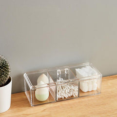 Cosmetic Storage Organizer Makeup Organizer Storage Box Cotton Swab Balls Box Dispenser Acrylic Storage Container Stackable