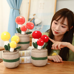 25CM Lifelike Mushroom Plants Plush Toys Soft Funny Bookshelf Decor Doll Creative Potted Bear Paw Pillow Home Decor Kids Gift
