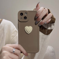 Matte phone case for iphone 7 x xr xsmax 8 plus 11 12 13 pro max 3d heart cute heart lovely soft silicone back cover shell capa