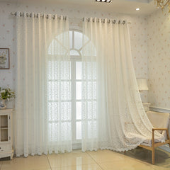 YICKYUE  -  [2pcs transparent jacquard curtains] 2pcs garden small flowers grass branches pattern jacquard transparent curtains, modern simple fashion living room bedroom kitchen dining room balcony home decorationdecoration