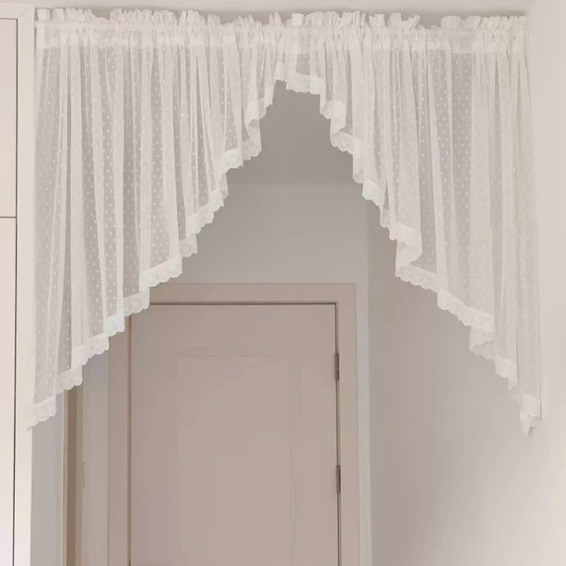 YICKYUE  -  Semi Sheer Curtain Valances Window Topper Sheer Kitchen Tier Swag Privacy Half Window Curtain for Bedroom Living Room Home Decor