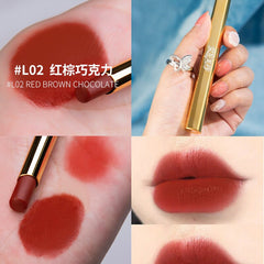 Make Up Nude Color Lipstick Long Lasting Waterproof Smooth Red Lip Stick Sexy Velvet Gold Tube Matte Lipstick Wholesale Batom