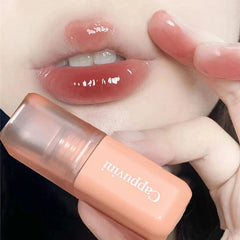 Yickyue Cute Girl Water Gloss Mirror Lip Glaze Waterproof Non-fading Non-stick Cup Lipgloss Lasting Liquid Lipstick Matte Velvet Lip Mud