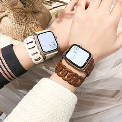 Double Tour Leather Loop For Apple Watch Band 41mm 45MM 42 38 40 44 mm Extra-long Strap For iWatch Belt 7 SE 6 5 4 3 2 Correa