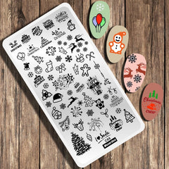 Merry Christmas Nail Stamping Plate Snowflake Snowman Bear Stamp Template Deer Design Nail Art Image Plate Printing Stencil Tool