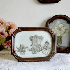 YICKYUE  -  Chinese Classical Deep Wood Picture Frame, Nostalgic Wall Picture Frame, European Relief Resin Glass Frame, Retro Style 118