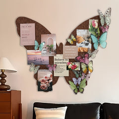 YICKYUE  -  1 Butterfly Felt Photo Wall, 15 Butterflies, 25 Round Ball Tacks, Room Wall Decoration