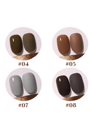 YICKYUE  -  1-8PCS 12ML Mocha Milk Tea Gel Nail Polish 2025 Autumn and Winter Best Seller Romantic Whitening Retro Brown Nail Art Supplies