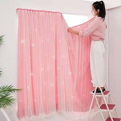 1pcs Punch-free Velcro Girl Heart Curtain Finished Window Screening Living Room Bedroom Partition Shading Cloth Materia F8288