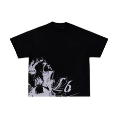 Hearujoy  Summer Casual Y2K Gothic Aesthetic Fashion Print Washed Cotton Round Neck Loose T-shirt for Men Street Fashion Short Sleeve