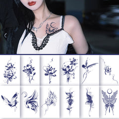 YICKYUE  -  Temporary Tattoos for Women,Butterfly Flower Tattoo Stickers,Waterproof Long-Lasting 15 Days,Semi-Permanent Fake Tattoo