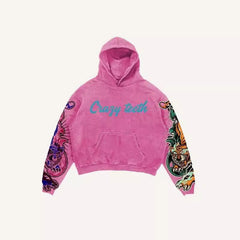 Hearujoy  New Street Trend Y2K Skull Gothic Punk Fashion Zipper Lazy Zipper Hoodie