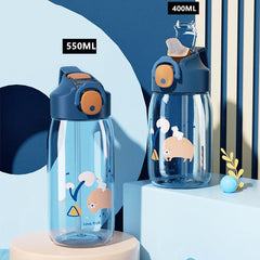 400ml/550ml High Quality Tritan Material Kids Water Bottle With Straw Leak-Proof BPA Free Durable Plastic Drinking Bottle