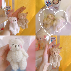 W&G Cute Blush Bear Pendant Female Ins Tide Japanese Kawaii Plush Doll Bag Ornaments Creative School Bag Key Decoration
