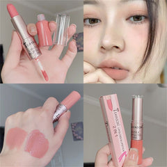 YICKYUE  -  Double-Headed Sexy Red Mist Face Matte Waterproof Nude Velvet Glossy Lip Gloss 12 Colors Lasting Women's Fashion Makeup Cosmetic