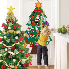 Yickyue DIY Felt Christmas Tree Decorations Christmas Gifts Christmas Decor for Home Xmas Wall Hanging Ornament Happy New Year 2023