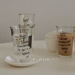 Visual Effect Full Score Vlog Shooting Simple French Letters Straw Glass Water Cup Milk Cup Coffee Cup Large Capacity