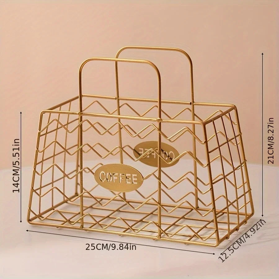 Handheld Coffee Capsule Storage Basket Candy Snack Storage Frame capsule organizer Fruit Basket Living Room Desktop Decoration